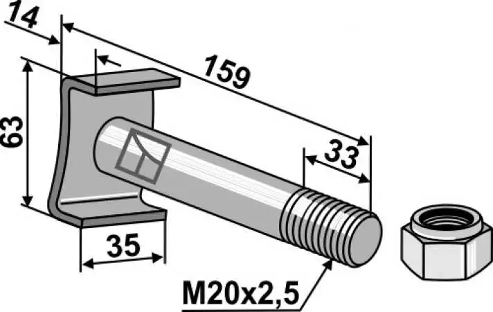 Schraube mit Sicherungsmutter - 10.9